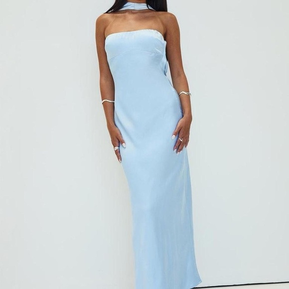 Princess Polly Legacies Strapless Maxi Dress Icy Blue - Picture 1 of 7